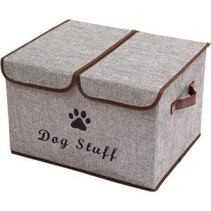 Large Storage Boxes-Large Linen Fabric Foldable Storage Cubes Bin Box Containers